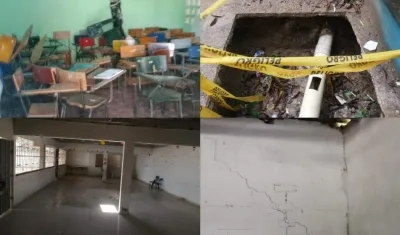 Infraestructura de instituciones educativas afectadas. 