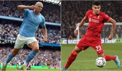 Erling Haaland y Luis Díaz.