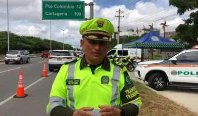 Teniente coronel Héctor Uribe, jefe seccional de Tránsito y Transporte Policía Metropolitana de Barranquilla.