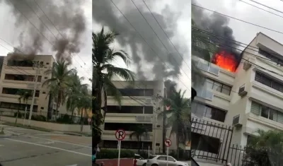 Incendio en el norte de Barranquilla. 