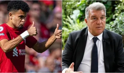 Luis Díaz y Joan Laporta. 