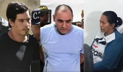 Cristian Camilo Bellón, Nilson Mier y Dalila Duarte, los tres acusados. 