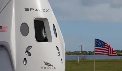 Vista de una cápsula de la empresa SpaceX.