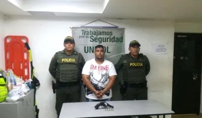 El 'Gordo William' cuando fue capturado por el presunto homicidio de una mujer.