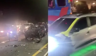 Triple choque en la Vía al Mar