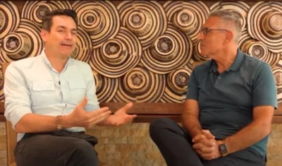 El Alcalde de Montería Carlos Ordosgoitía con el periodista Jorge Cura.