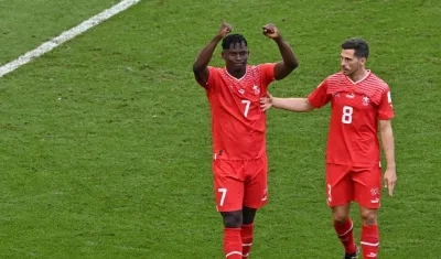 La celebración de Breel Embolo.