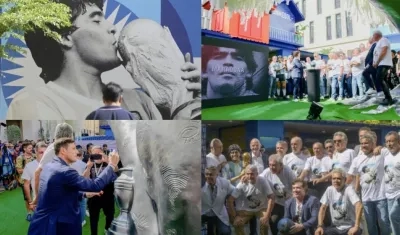 Imágenes del homenaje a Maradona.