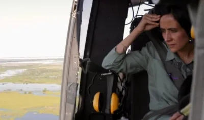 La ministra sobrevolando La mojana