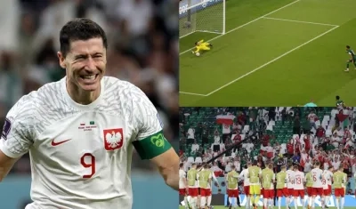 Celebración de Lewandowski y la atajada de Wojciech Szczesny.