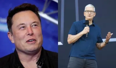 Elon Musk y Tim Cook.