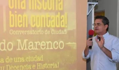El exmagistrado Raymundo Marenco durante su intervención.
