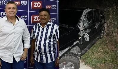 Silvio, 'El Pangue' y el vehículo accidentado. 