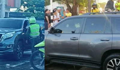 Camioneta en la que se desplazaba la víctima.