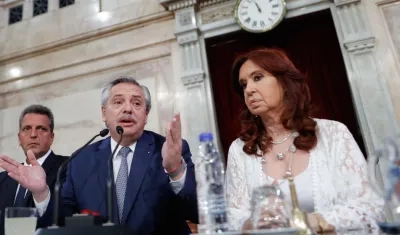 El presidente de Argentina, Alberto Fernández y la vicepresidenta Cristina Kirchner,