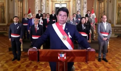 Pedro Castillo ejerciendo como Presidente de Perú.