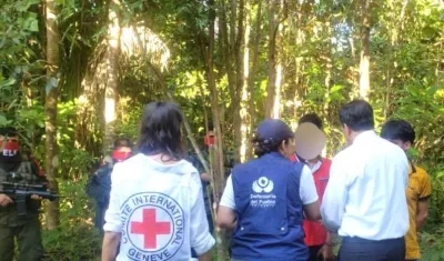 Momento de la liberación de los dos menores.