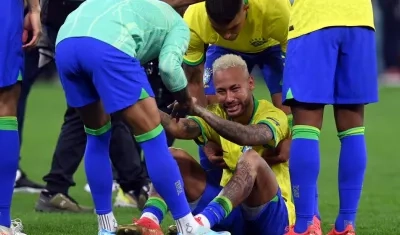 Neymar no aguantó las lágrimas al final del partido contra Croacia. 