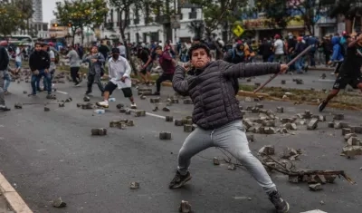 Seguidores del destituido presidente Pedro Castillo en las protestas del pasado miércoles en Perú.