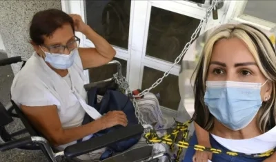 La abuela del niño, en silla de ruedas, encadenada  en la Supersalud