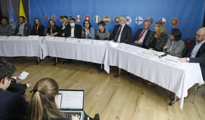 Rueda de prensa sobre la inversión recibida.