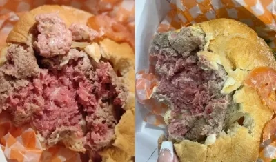 Hamburguesa que consumieron los jóvenes intoxicados. 