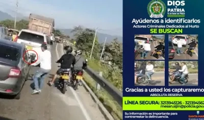 En moto intentaron robar a ocupantes de un vehículo en Santa Marta