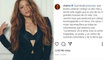 Shakira, cantante barranquillera.