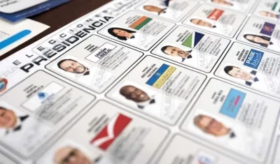 Tarjetón electoral para la elección presidencial.