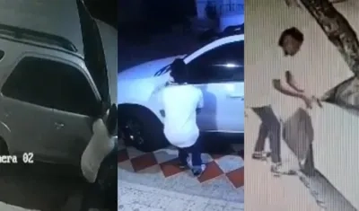 El ladrón al quedar grabado en los tres lugares robando retrovisores. 