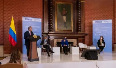 Lanzamiento de la Visión Estratégica de la Unodc para América Latina y el Caribe 2022-2025, en Bogotá.