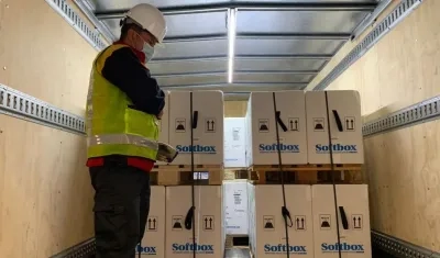 Imagen de las vacunas que llegaron.