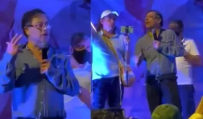 El candidato Gustavo Petro durante su criticada intervención.