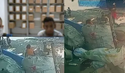  Kevin David Rueda Ramírez fue captado por una cámara de seguridad al momento del feminicidio.