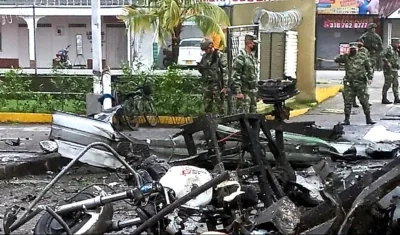 Destrozos causados por la explosión.