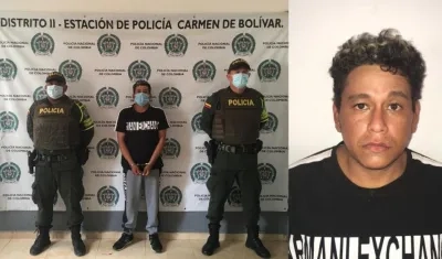 Aldair Jesús Vargas Escobar tras ser capturado en el Carmen de Bolívar. 