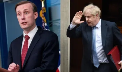 Jake Sullivan y Boris Johnson.