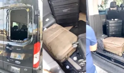 El vidrio roto y los pocos elementos que dejaron los ladrones.