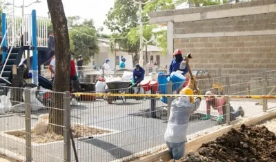 Avanzan las obras en varios parques del departamento. 