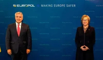 El Presidente Iván Duque y la Directora de Europol, Catherine De Bolle.
