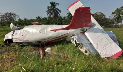La aeronave accidentada.