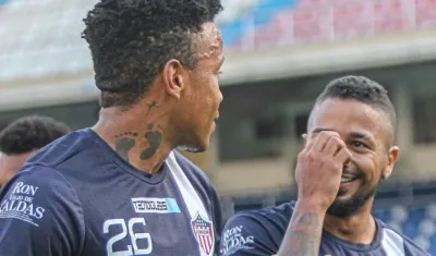 Jhon Pajoy y Yesus Cabrera, jugadores de Junior. 