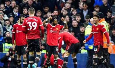 Fred celebra el tercer gol del triunfo. 
