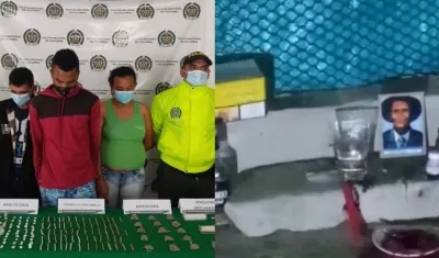 Los tres capturados y el altar. 