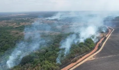 Área afectada con el fuego controlado.