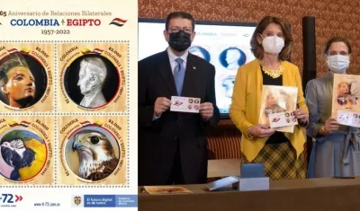 La Vicepresidente y Canciller, Marta Lucía Ramírez, lideró el evento de lanzamiento del sello postal conmemorativo. 