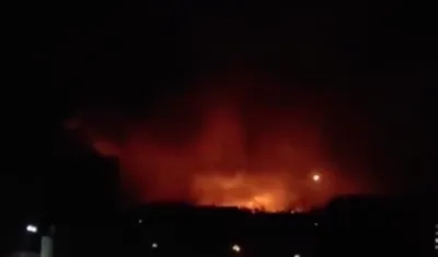 Imagen de las explosiones en Kiev.