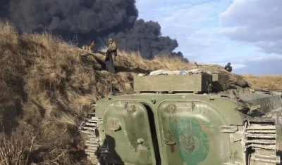 Imagen de los combates en Kiev.