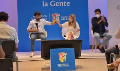 El Alcalde Jaime Pumarejo y la Gobernadora Elsa Noguera.