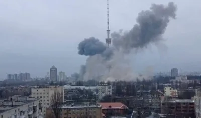Imagen del ataque a la torre de televisión.